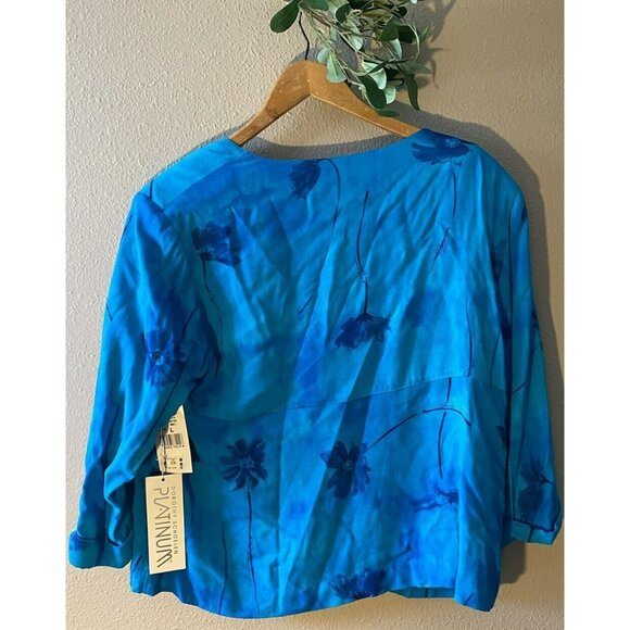 Platinum Dorothy Schoelen 2-Piece Set Hot Tropicals Blouse Pants Large NWT $168 - Picture 3 of 12